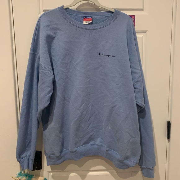 pale blue champion sweatshirt